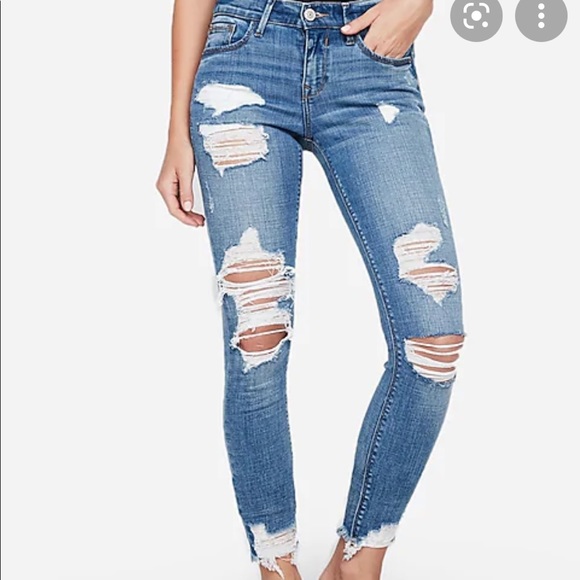 Express Skinny Ripped Jeans
